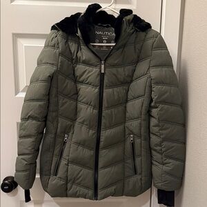 Nautica Women's Olive Puffer Coat
